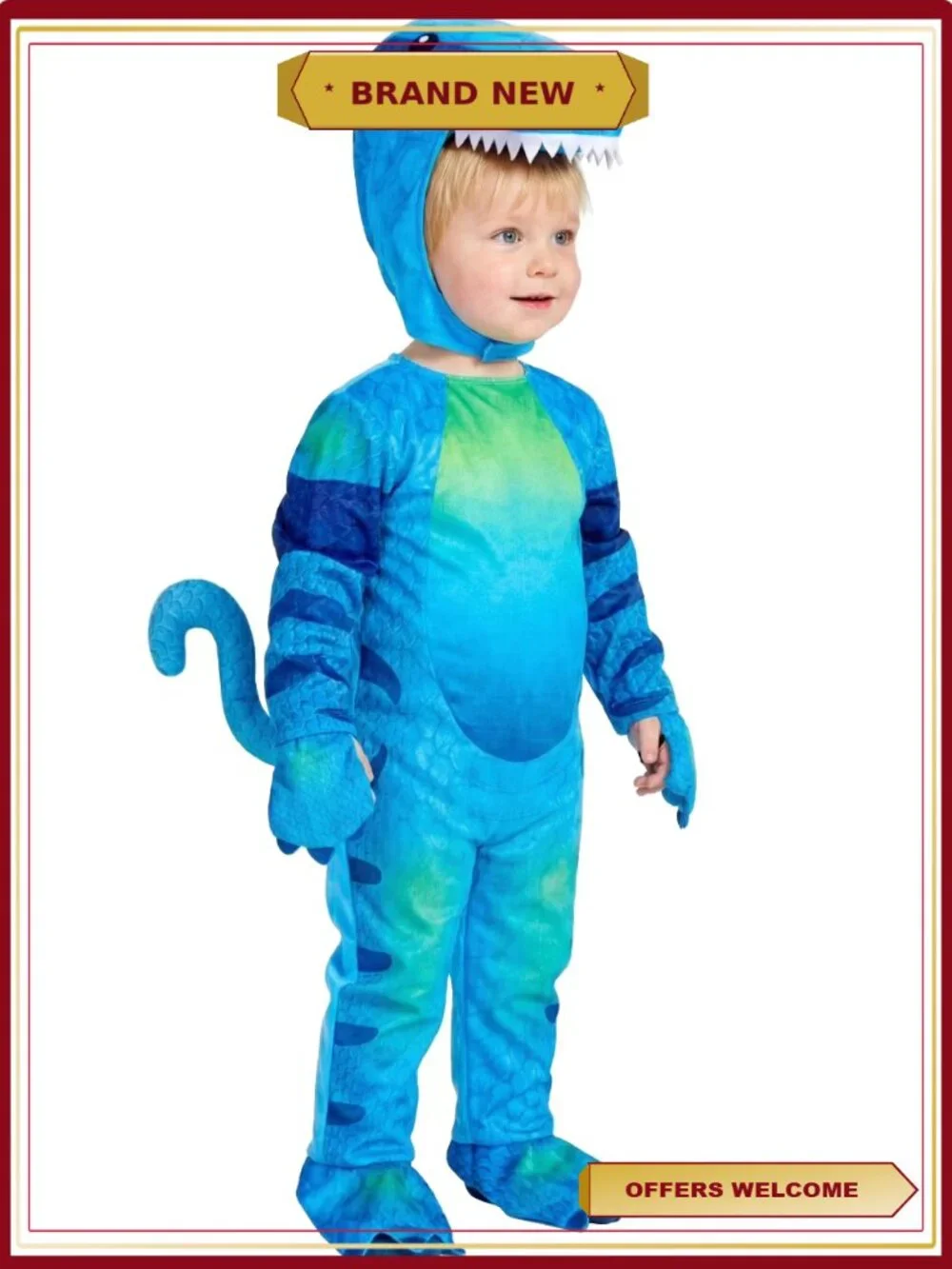 Toddler Dinosaur Costume Kids T-Rex Dress Up Halloween Dino Jumpsuit